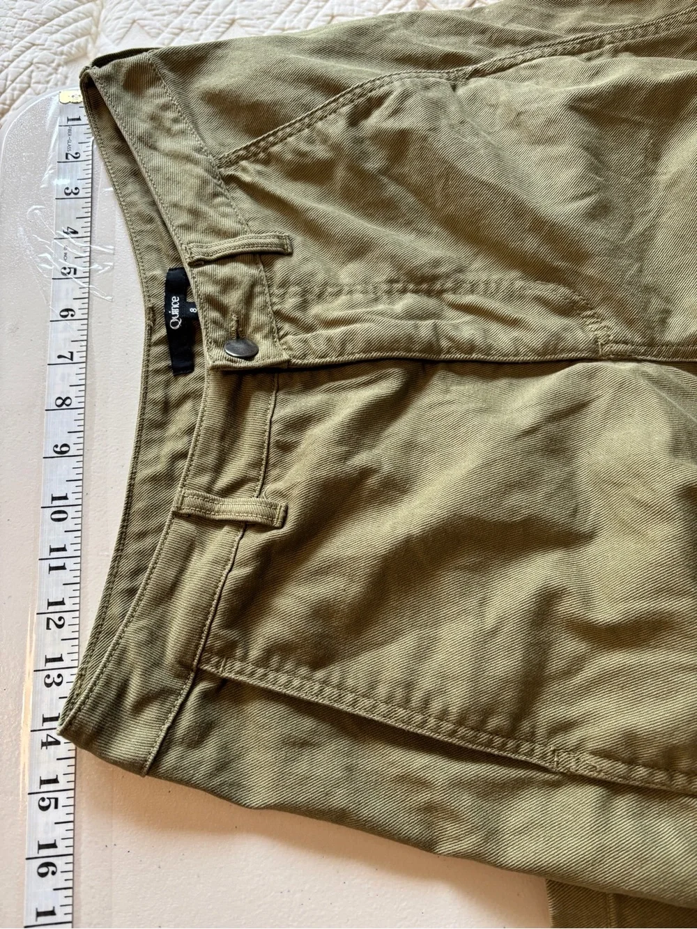 Quince Jeans Size 8 Organic Cotton Stretch Twill Utility Barrel Elevated Basic